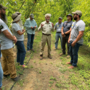 Armed to Farm Texas participants visiting a local orchard