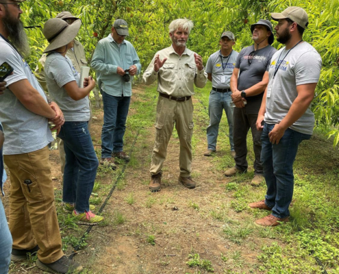 Armed to Farm Texas participants visiting a local orchard